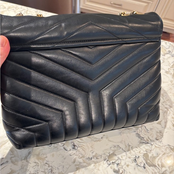 Yves Saint Laurent Black Quilted Leather Bag Medium Lou Lou - Picture 16 of 16